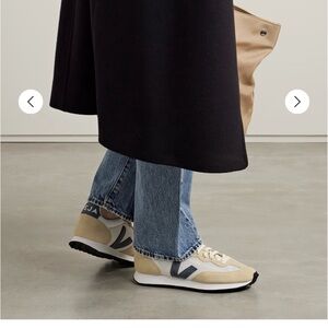 Veja Rio Branco aircell lunar leather-trimmed suede and Aircell mesh sneakers